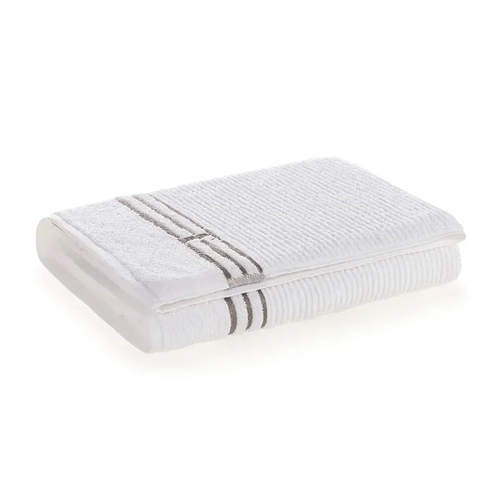 Toalha de Praia Isola Branco / Legno 100% Algodão Trussardi