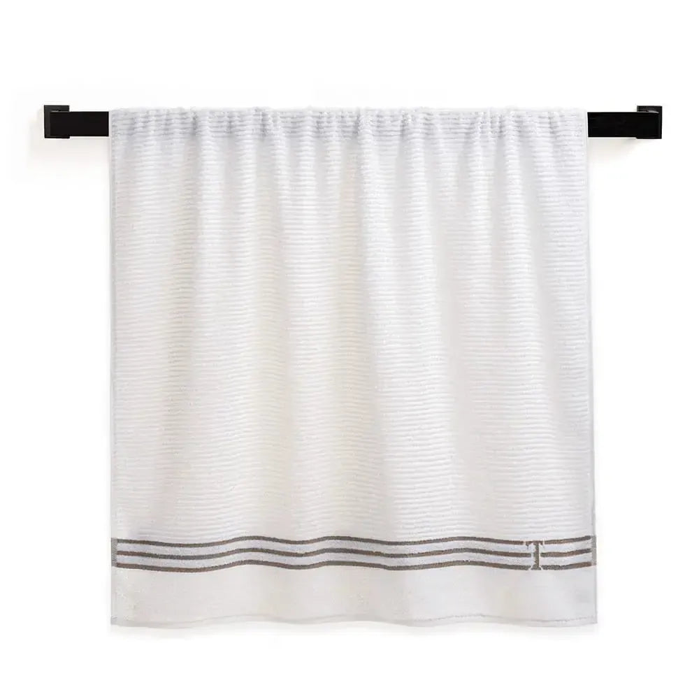 Toalha de Praia Isola Branco / Legno 100% Algodão Trussardi