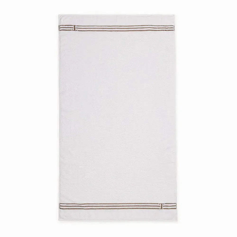 Toalha de Praia Isola Branco / Legno 100% Algodão Trussardi