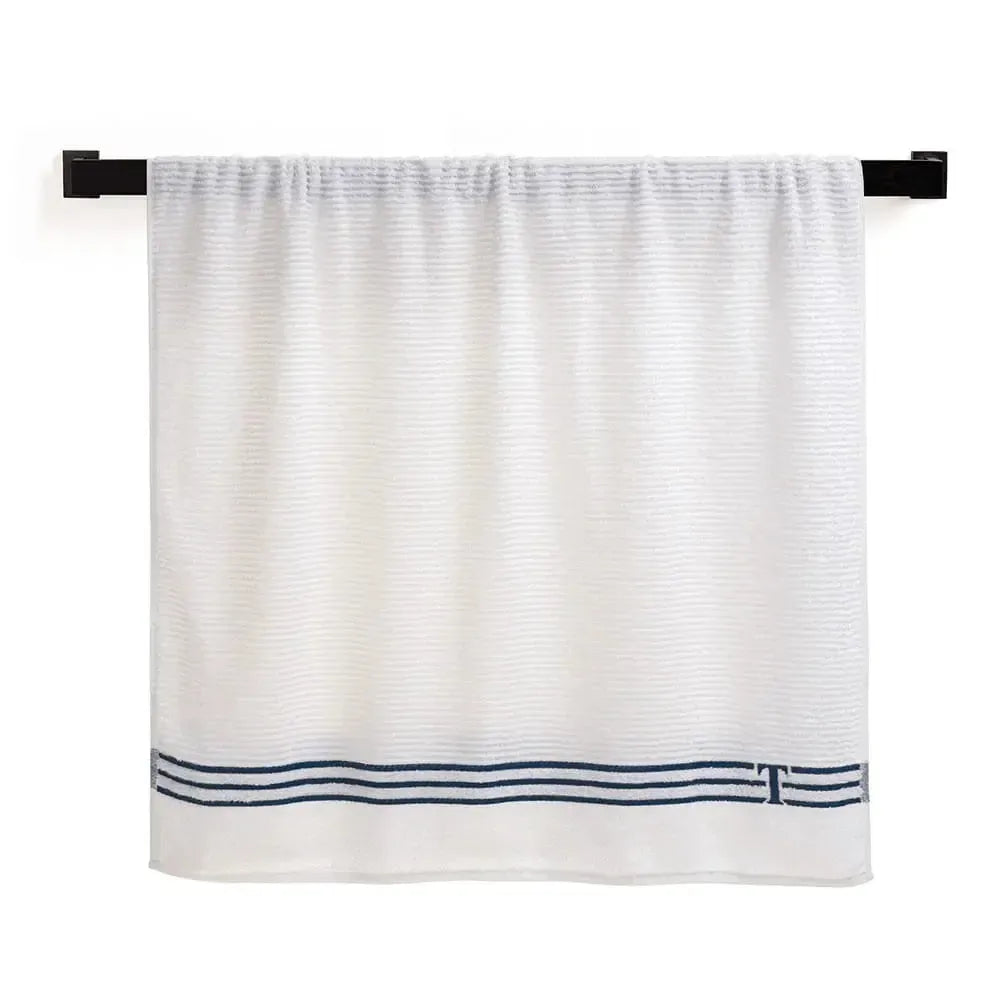 Toalha de Praia Isola Branco / Marino 100% Algodão Trussardi