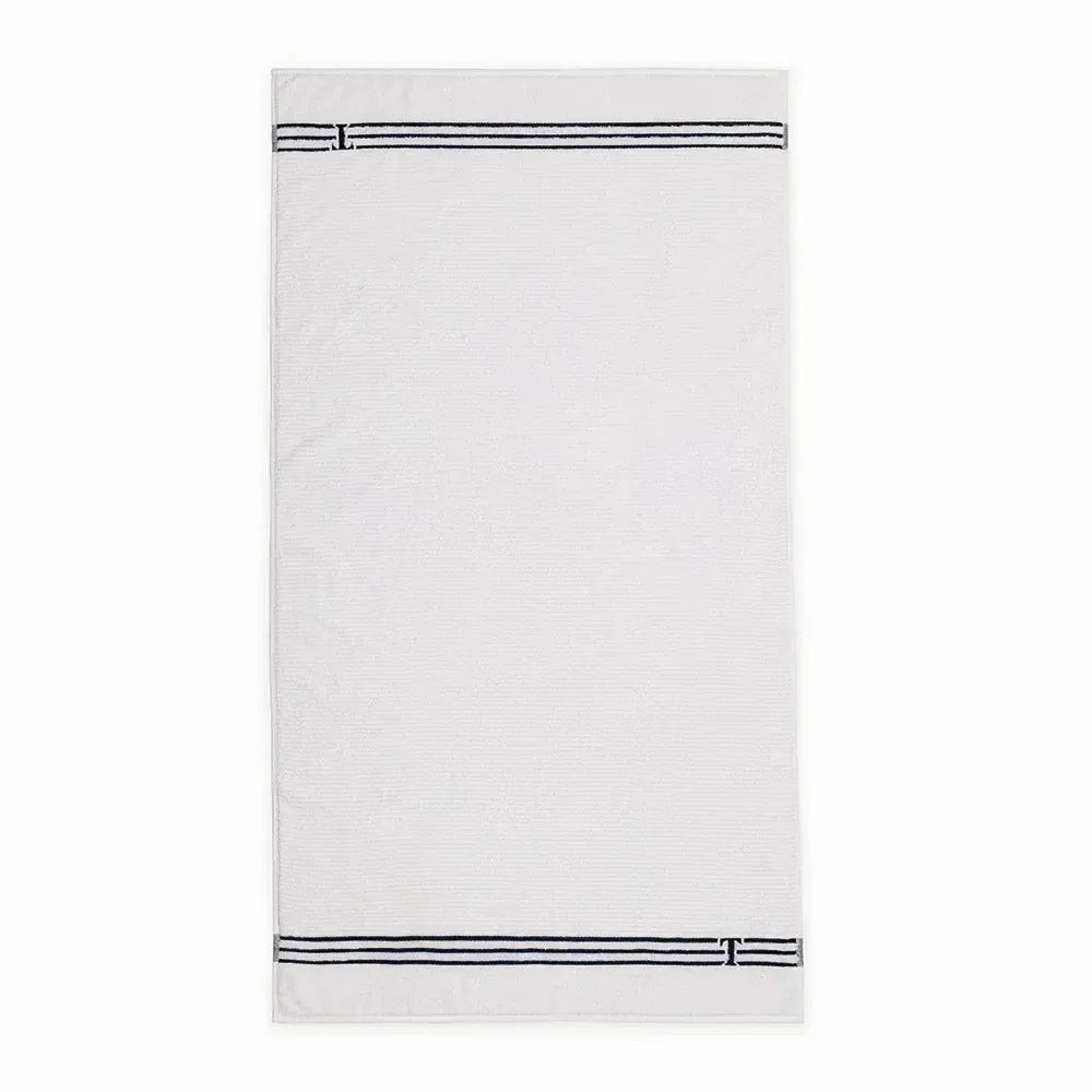 Toalha de Praia Isola Branco / Marino 100% Algodão Trussardi