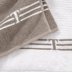 Toalha de Praia Isola Legno / Branco 100% Algodão Trussardi