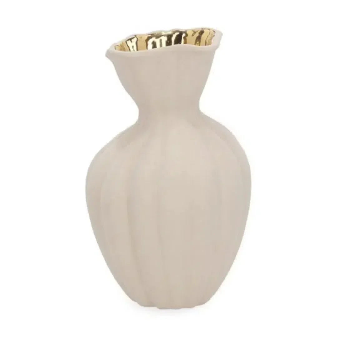 Vaso Cerâmica Bege 29,5x18cm Mart