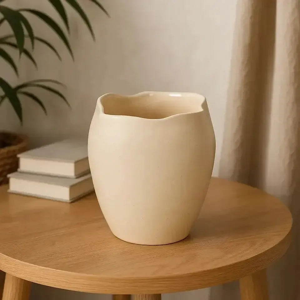 Vaso Cerâmica Off White 21x18cm Mart