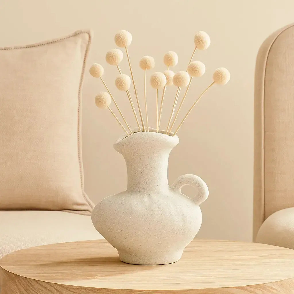 Vaso Cerâmica Off White 22,5x18,5x17cm Mart