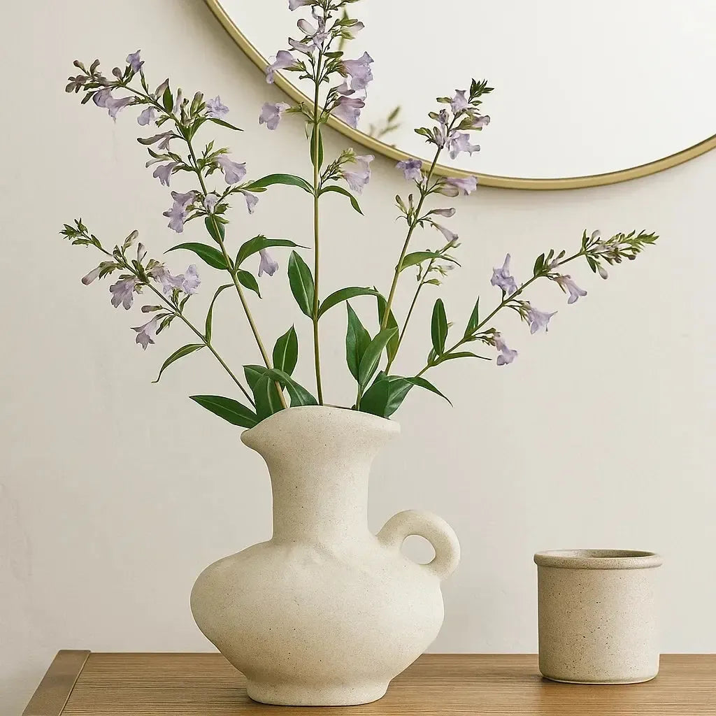 Vaso Cerâmica Off White 22,5x18,5x17cm Mart