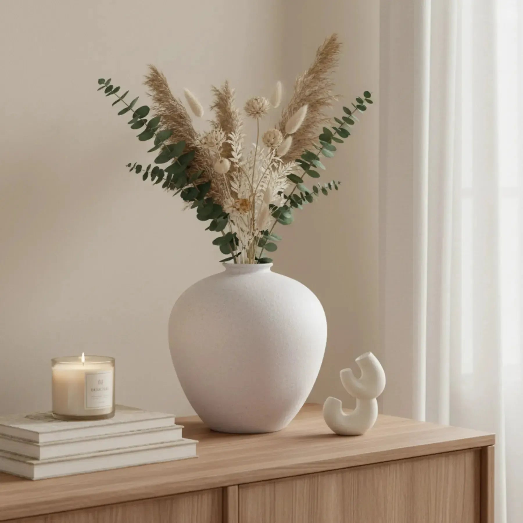 Vaso Cerâmica Off White 29,5x29,5cm Mart