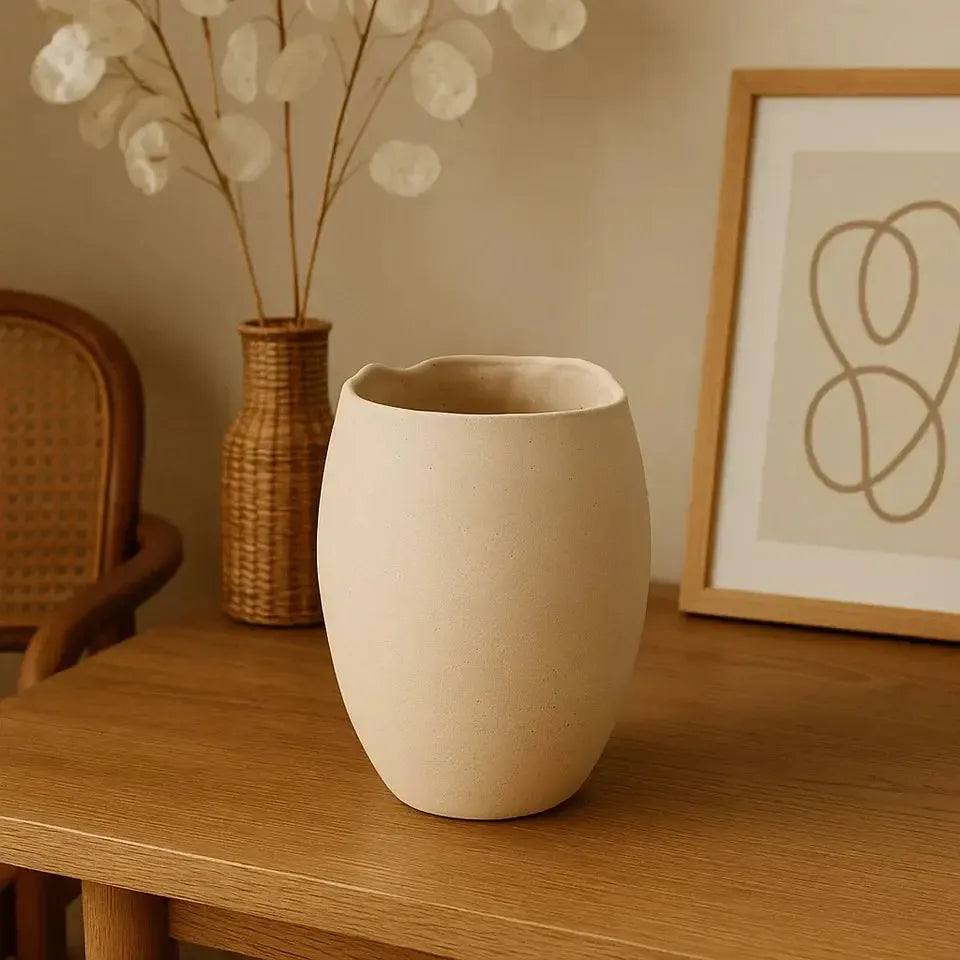Vaso Cerâmica Off White 30x21cm Mart