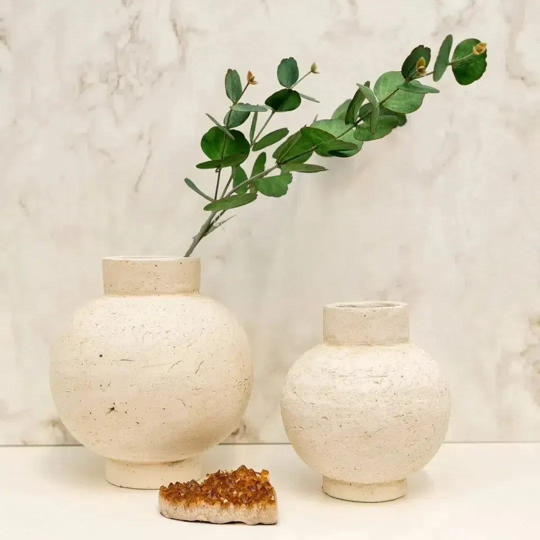 Vaso Cimento Branco 25x23x23cm Mart