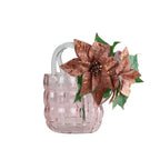 Vaso Vidro Bolsa Rosa 22x15x8 Tuut