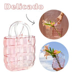 Vaso Vidro Bolsa Rosa 22x15x8 Tuut
