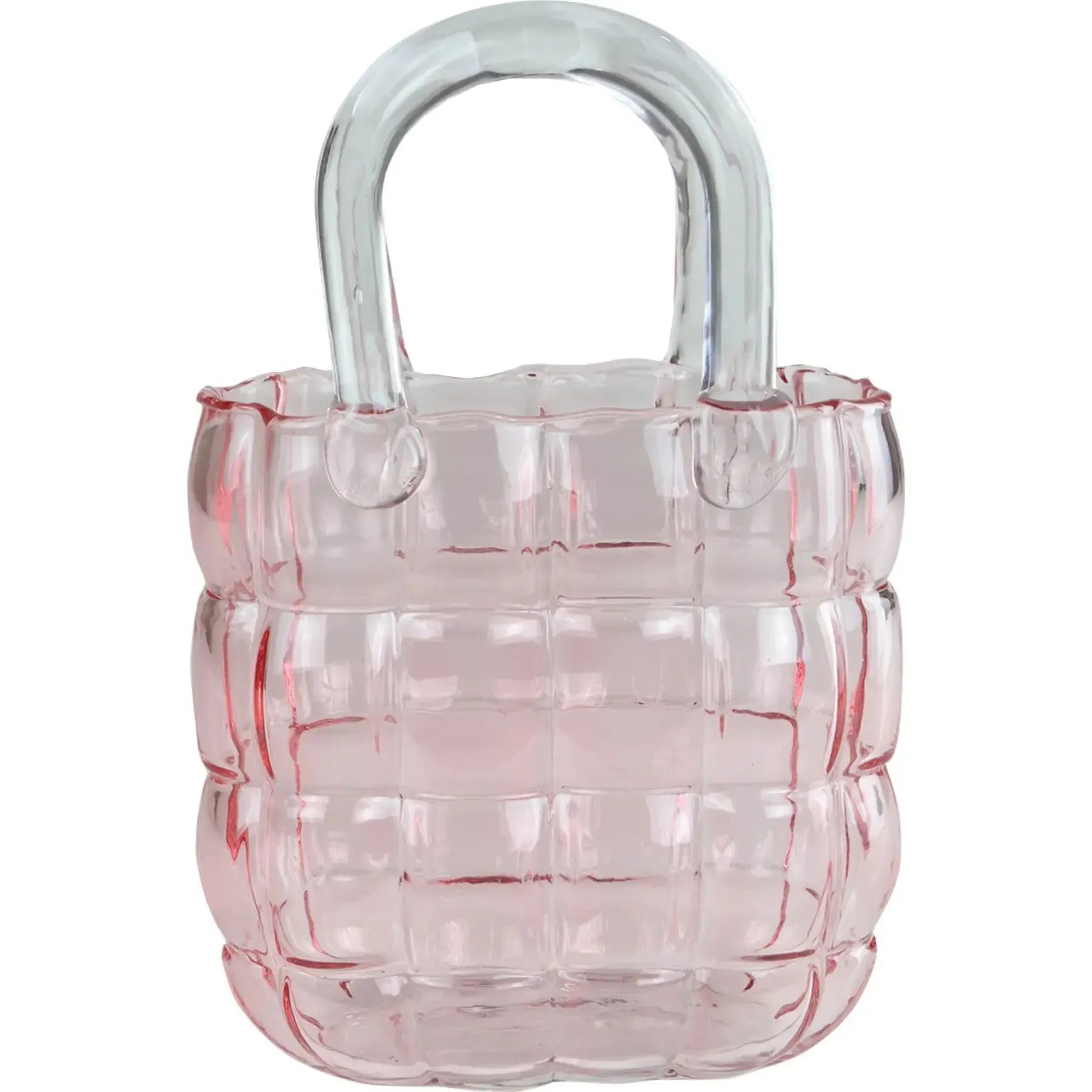 Vaso Vidro Bolsa Rosa 22x15x8 Tuut