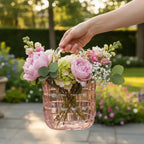 Vaso Vidro Bolsa Rosa 22x15x8 Tuut