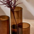 Vaso Vidro Marrom 29,5x12cm Mart