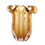 Vaso de Vidro Flat Italy Murano Ambar 18x21cm