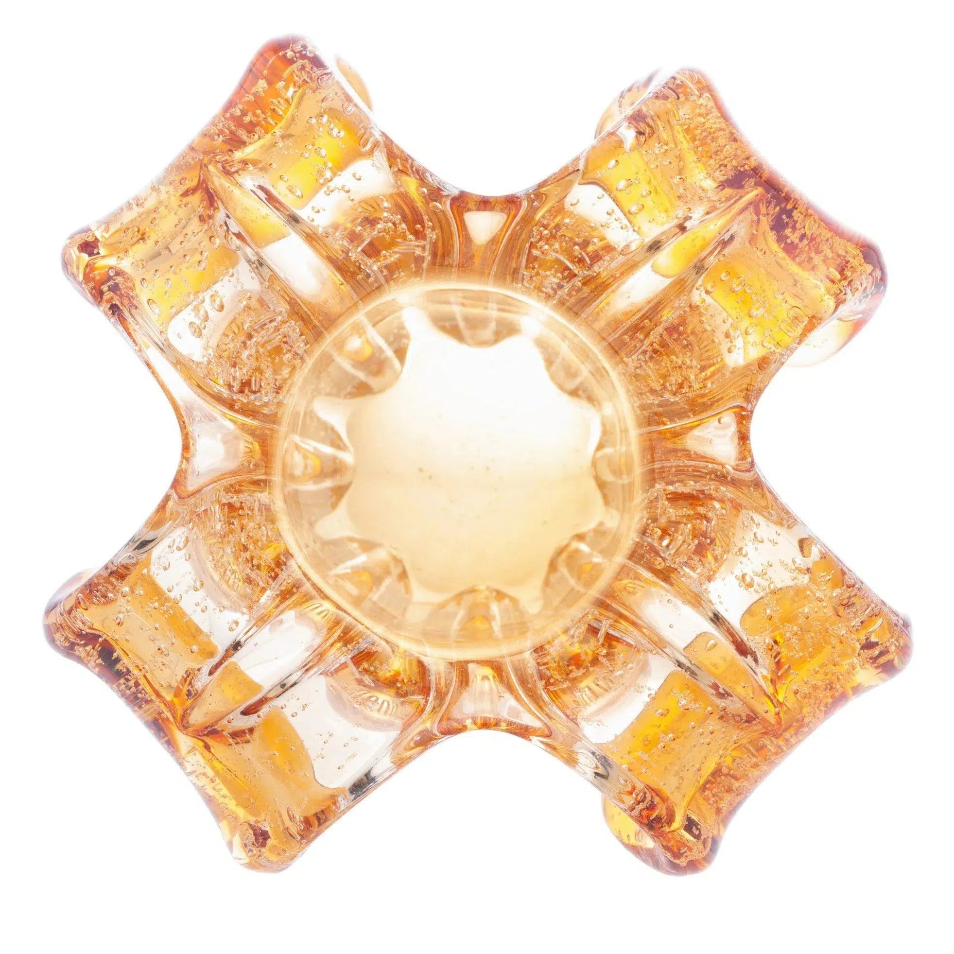 Vaso de Vidro Italy Murano Âmbar 14x13cm
