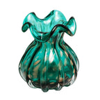 Vaso de Vidro Italy Murano Azul e Rosé 13x17cm