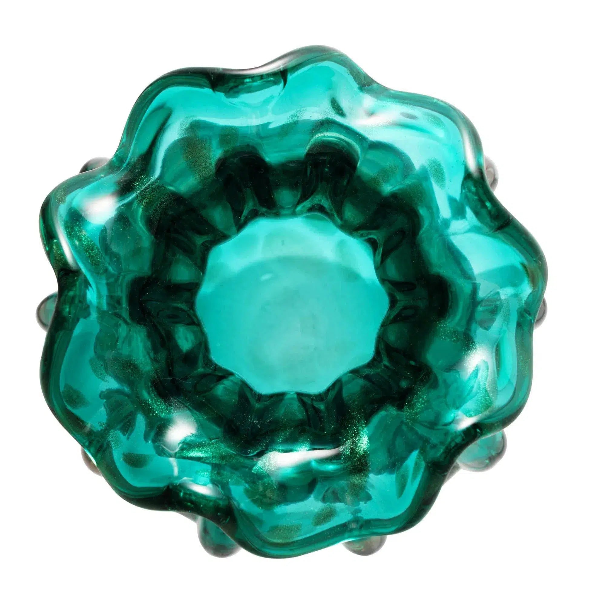 Vaso de Vidro Italy Murano Azul e Rosé 13x17cm