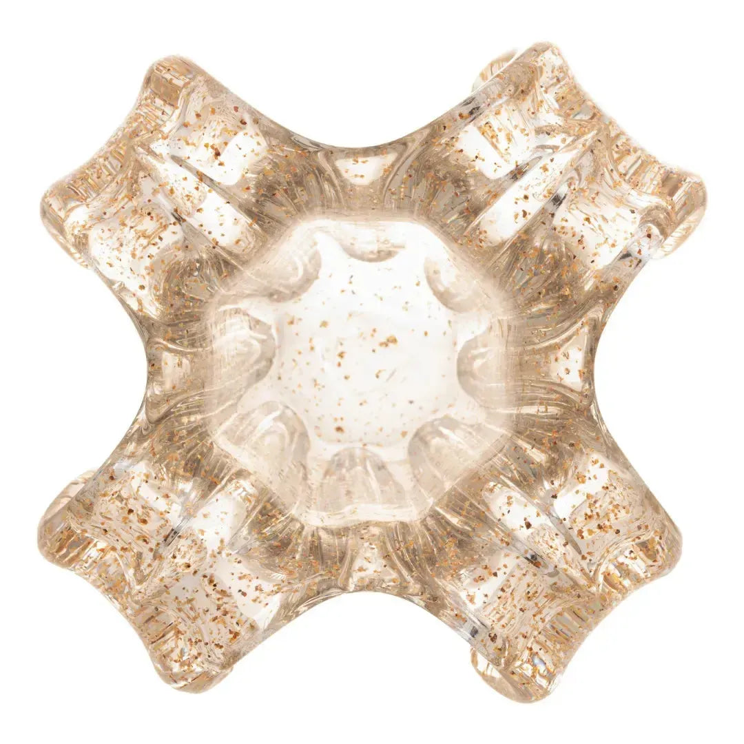 Vaso de Vidro Italy Murano Dourado 13x10cm