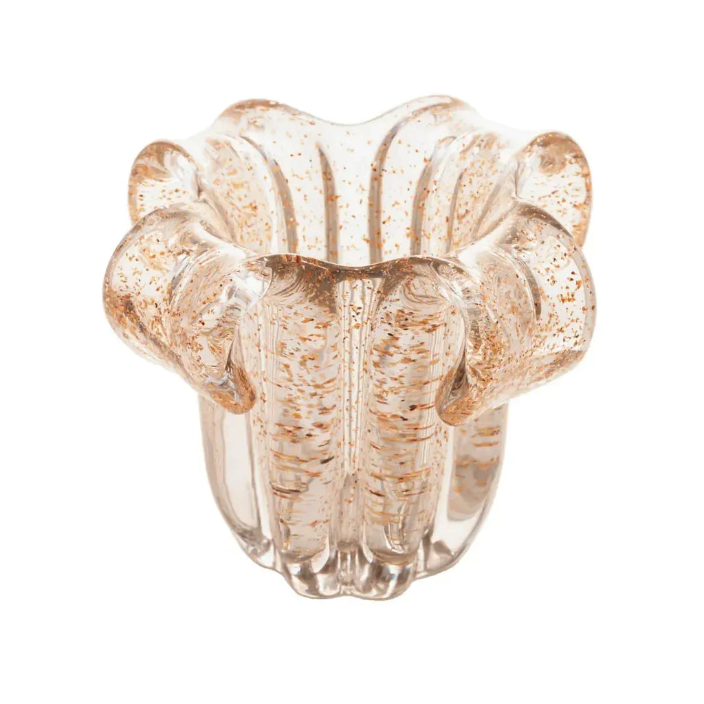 Vaso de Vidro Italy Murano Dourado 13x10cm