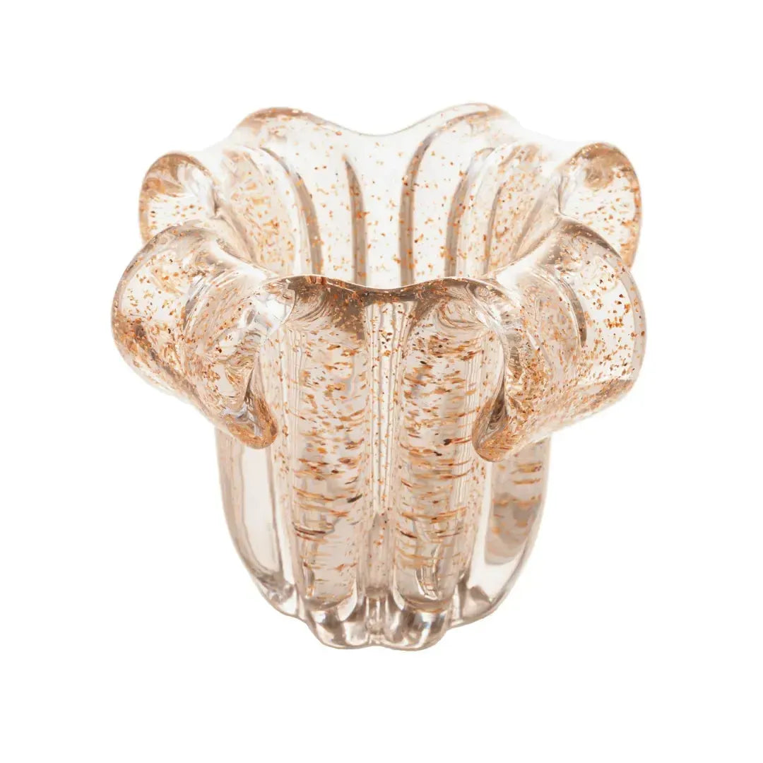 Vaso de Vidro Italy Murano Dourado 13x10cm