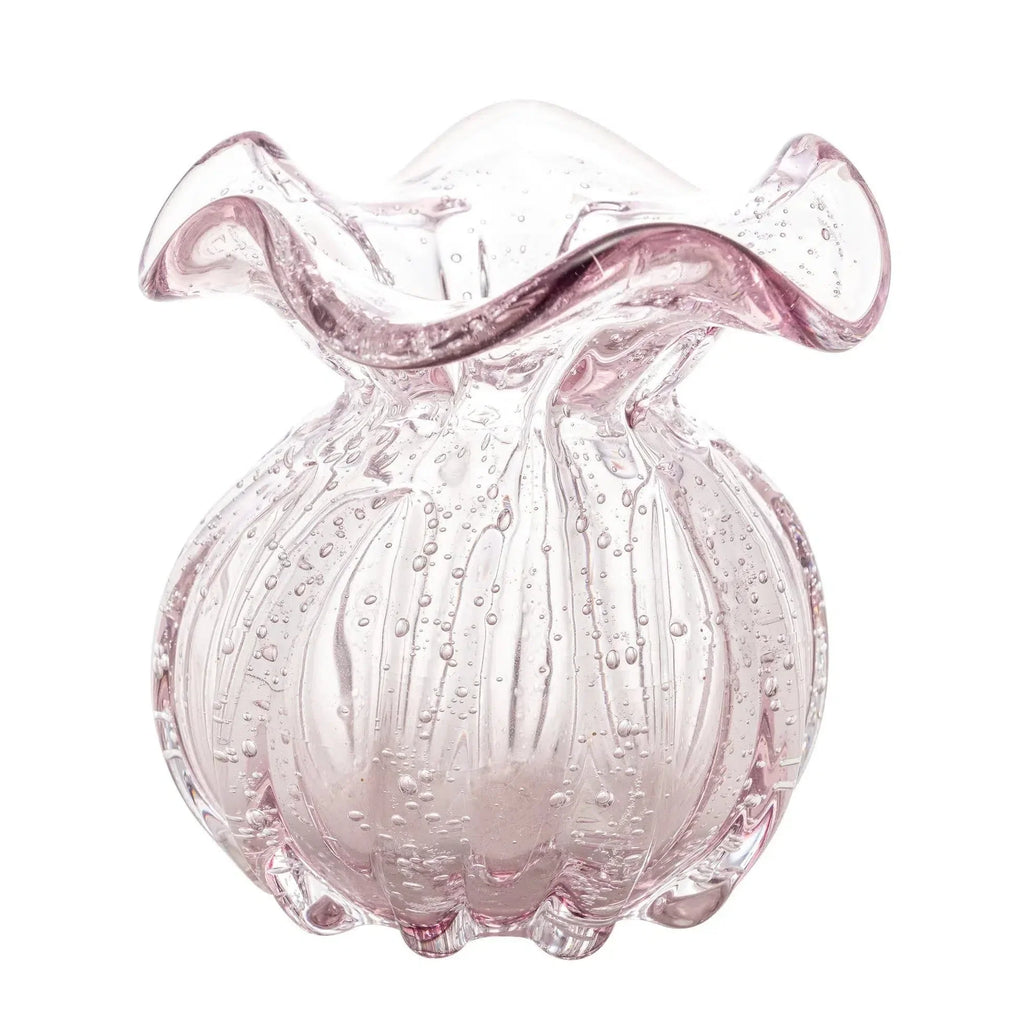 Vaso de Vidro Italy Murano Rosa Claro 10x11cm