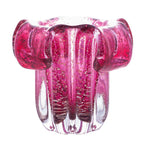 Vaso de Vidro Italy Murano Rosa e Dourado 15x16cm