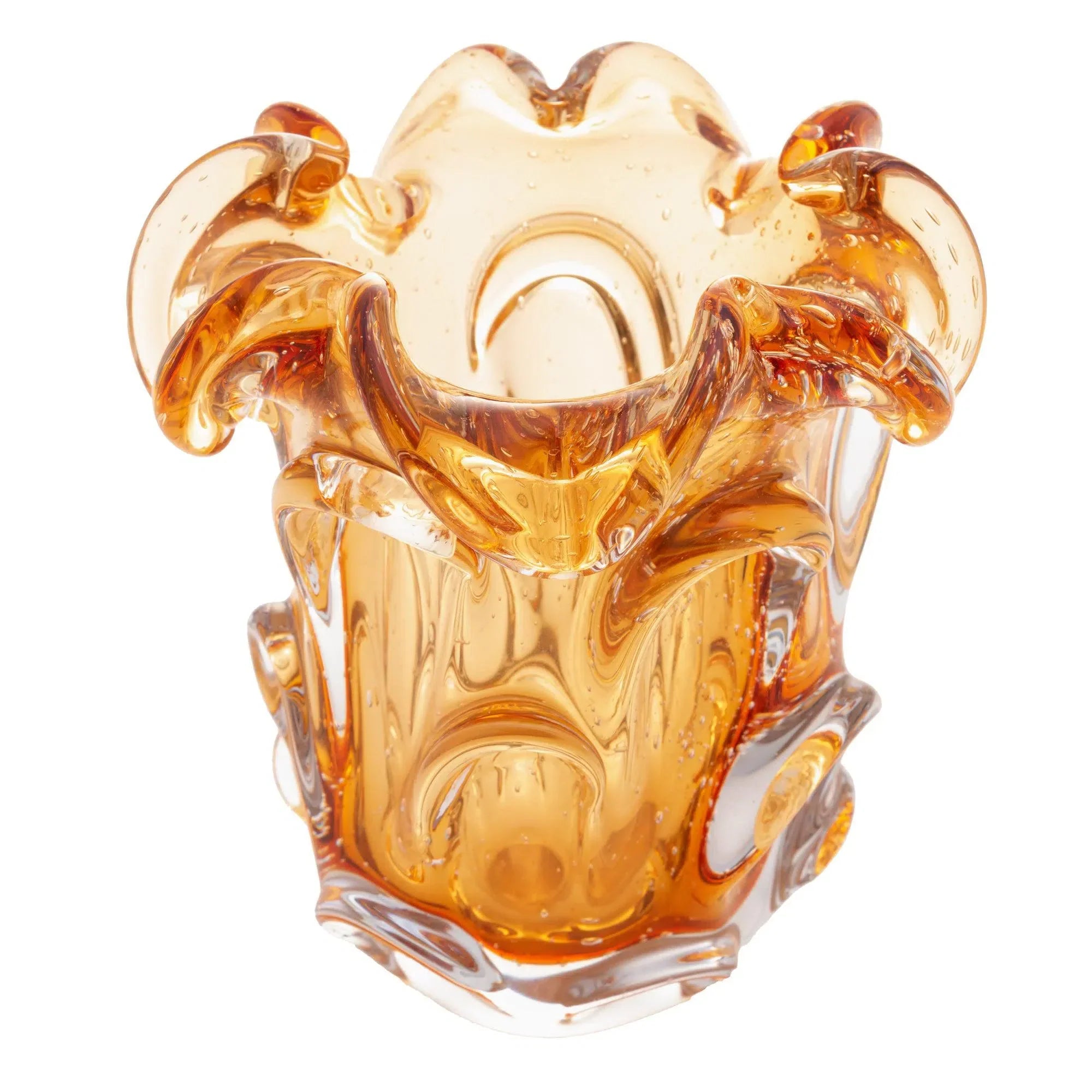 Vaso em Vidro Italy Murano Âmbar 13x14,5cm