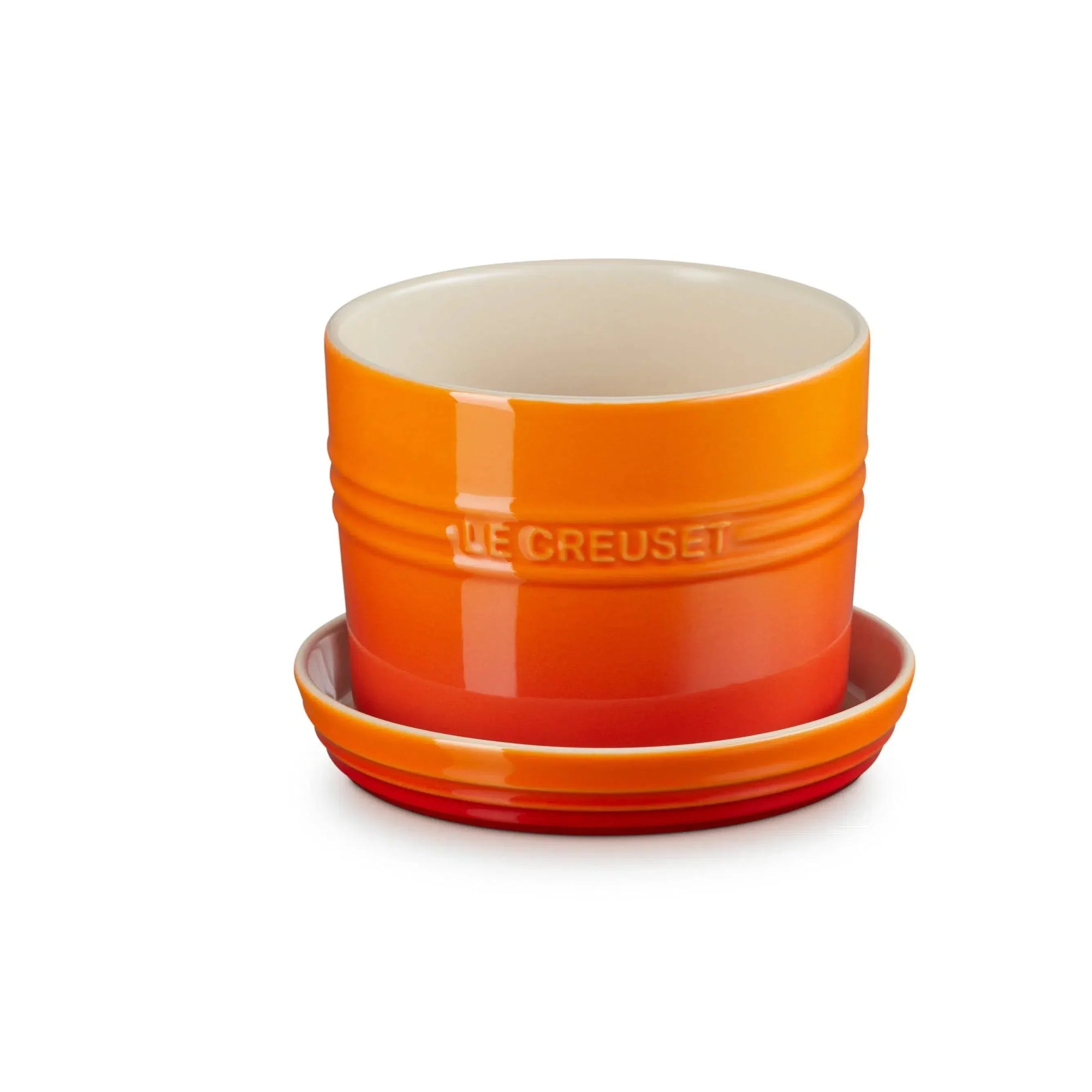 Vaso para Ervas com Bandeja Cerâmica Vermelho 14cm Le Creuset