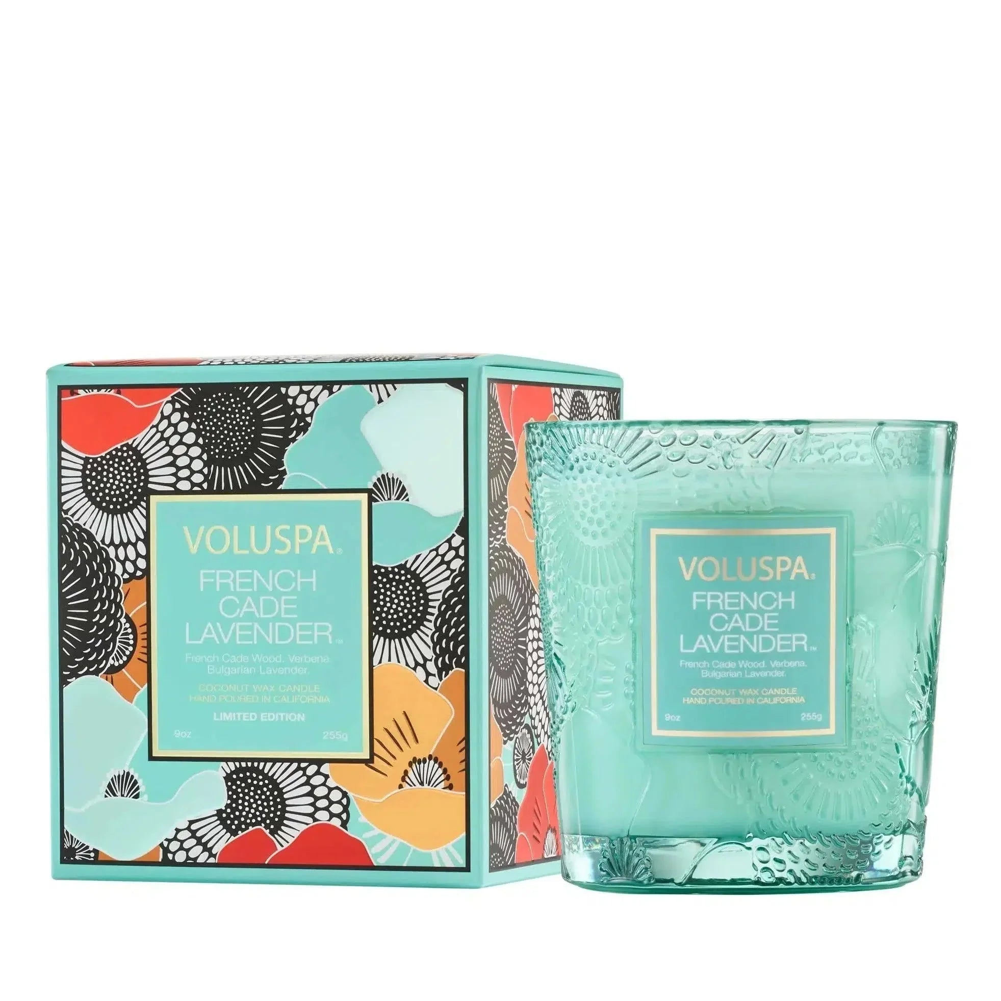 Vela Voluspa Copo Vidro Clássico Edição 25° Aniversário French Cade Lavender 60 Horas