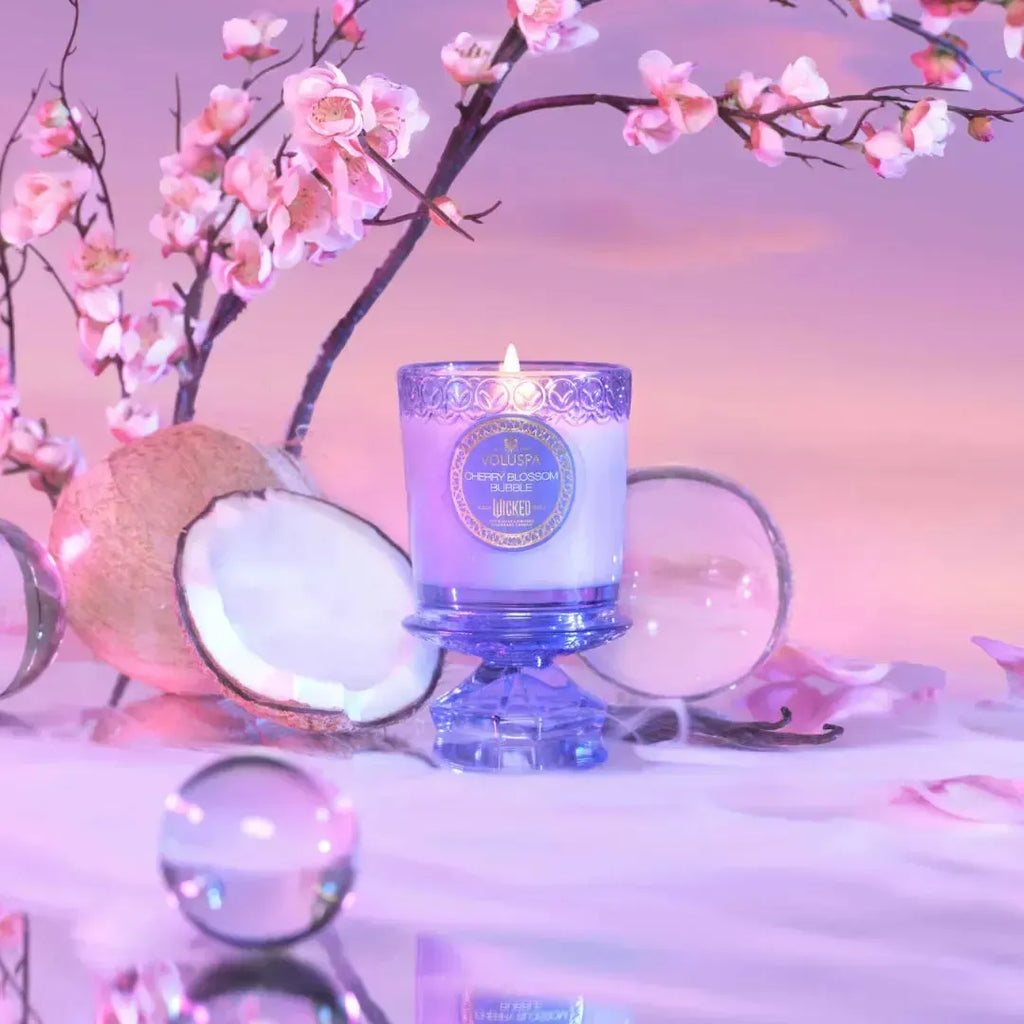 Vela Voluspa Copo de Vidro Cherry Blossom Bubble 60 Horas