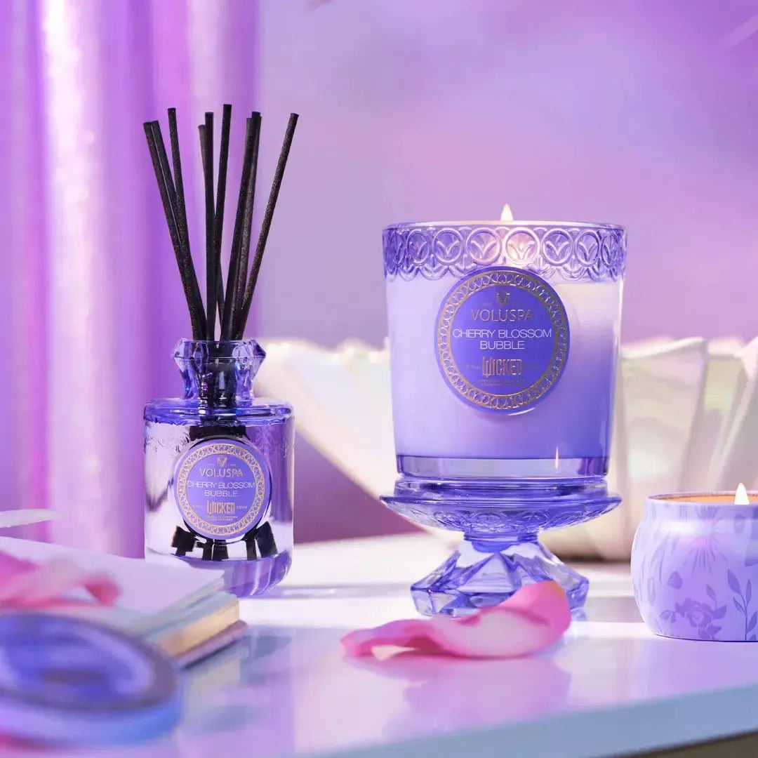 Vela Voluspa Copo de Vidro Cherry Blossom Bubble 60 Horas