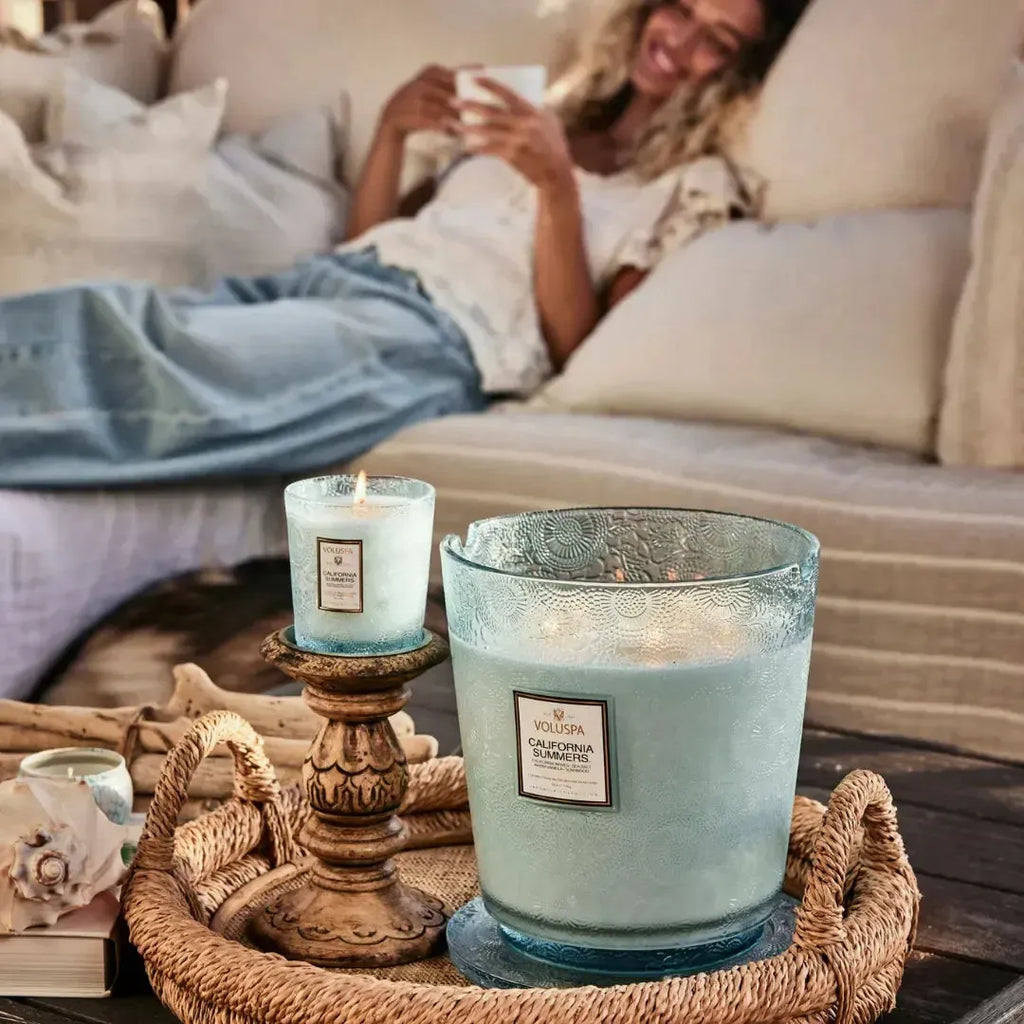 Vela Voluspa Copo de Vidro Clássico California Summers 60 Horas