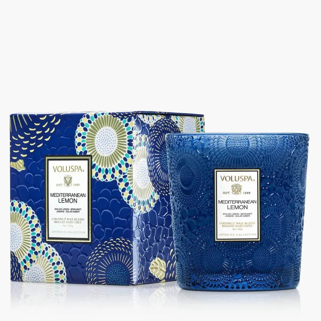 Vela Voluspa Copo de Vidro Clássico Mediterranean Lemon 60 Horas
