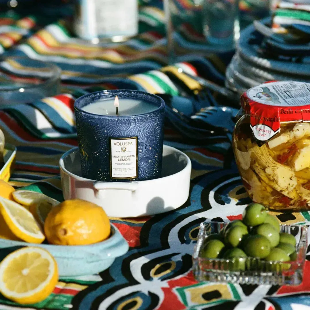 Vela Voluspa Copo de Vidro Clássico Mediterranean Lemon 60 Horas
