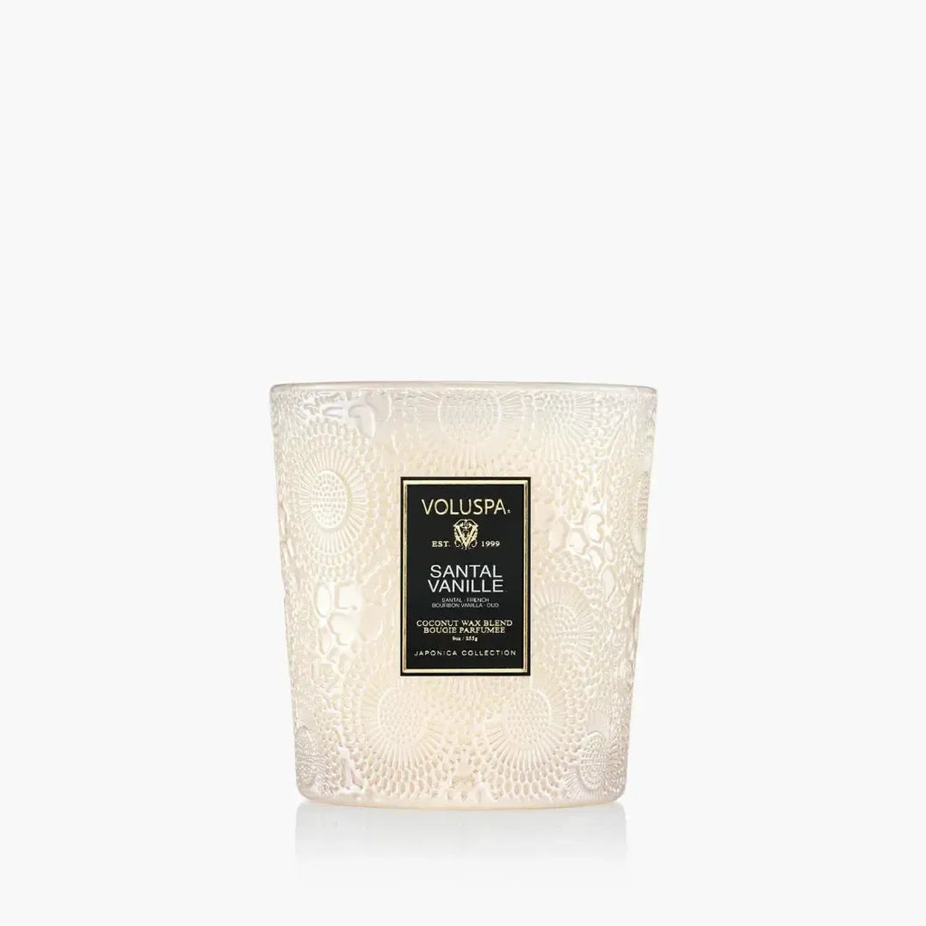 Vela Voluspa Copo de Vidro Clássico Santal Vanille 60 Horas