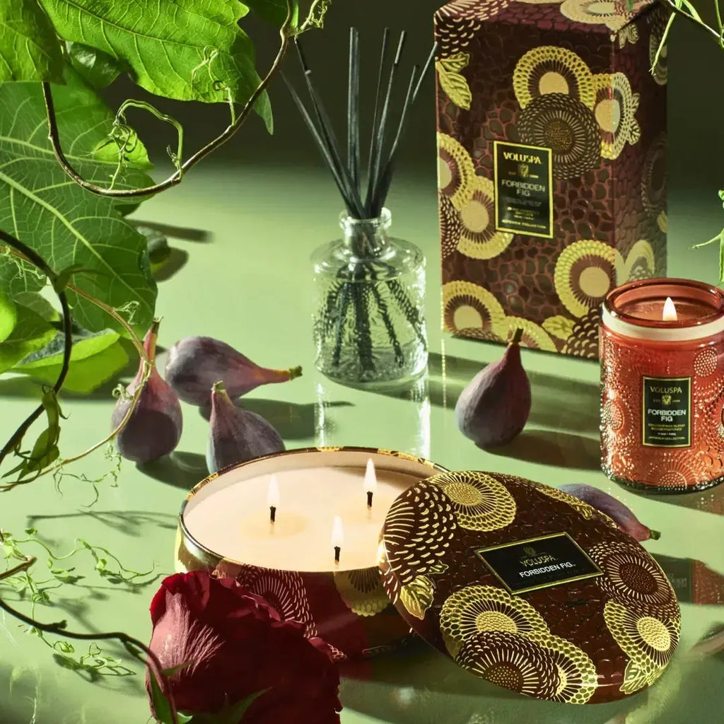 Vela Voluspa Lata 3 Pavios Forbidden Fig 60 Horas