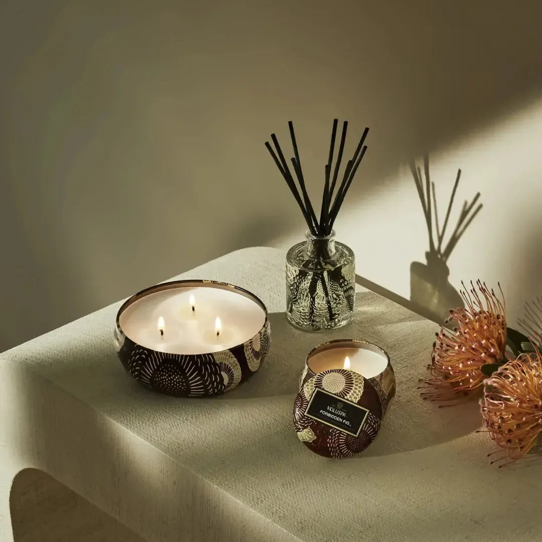 Vela Voluspa Lata 3 Pavios Forbidden Fig 60 Horas