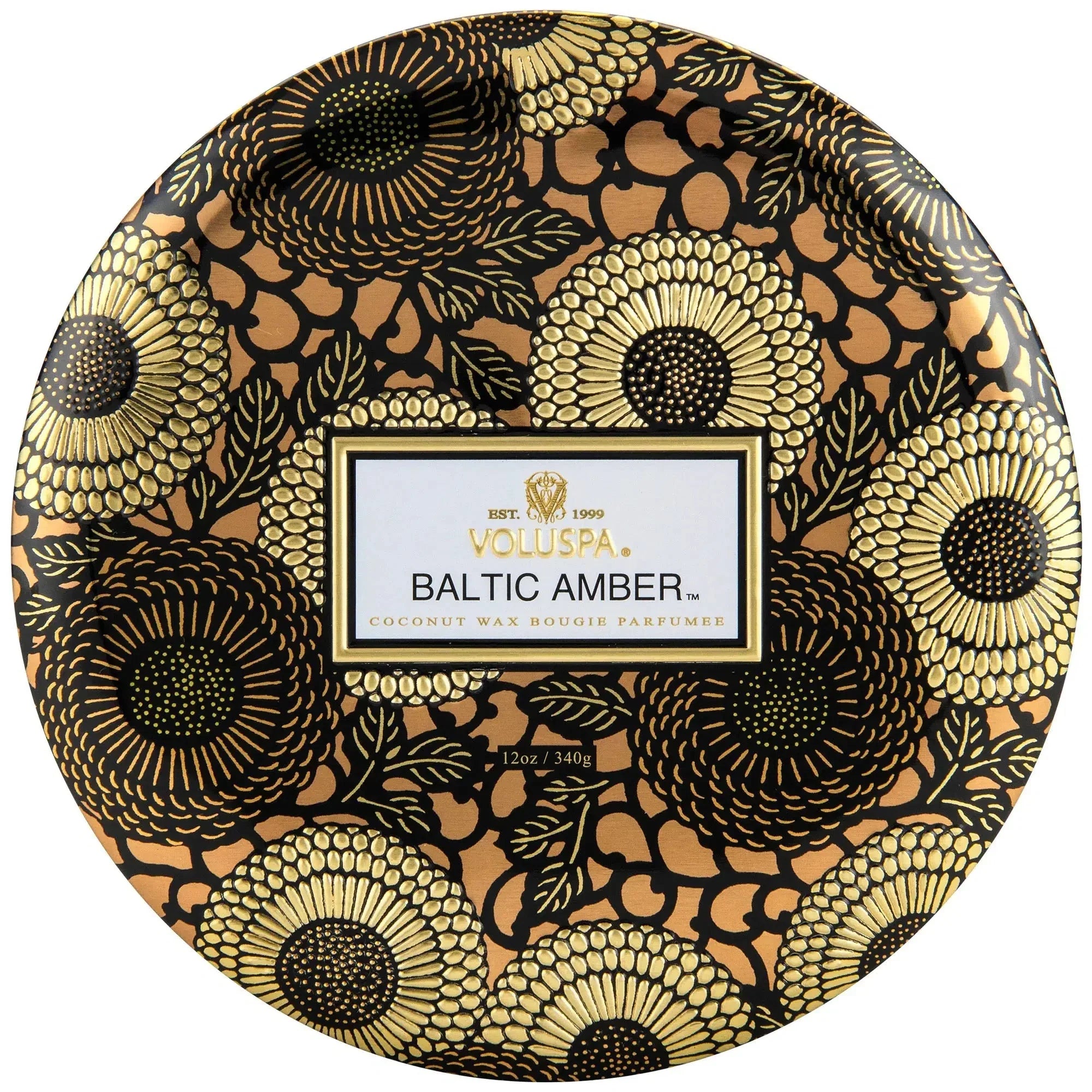 Vela Voluspa Lata 3 Pavios Relevo Baltic Amber 60 Horas