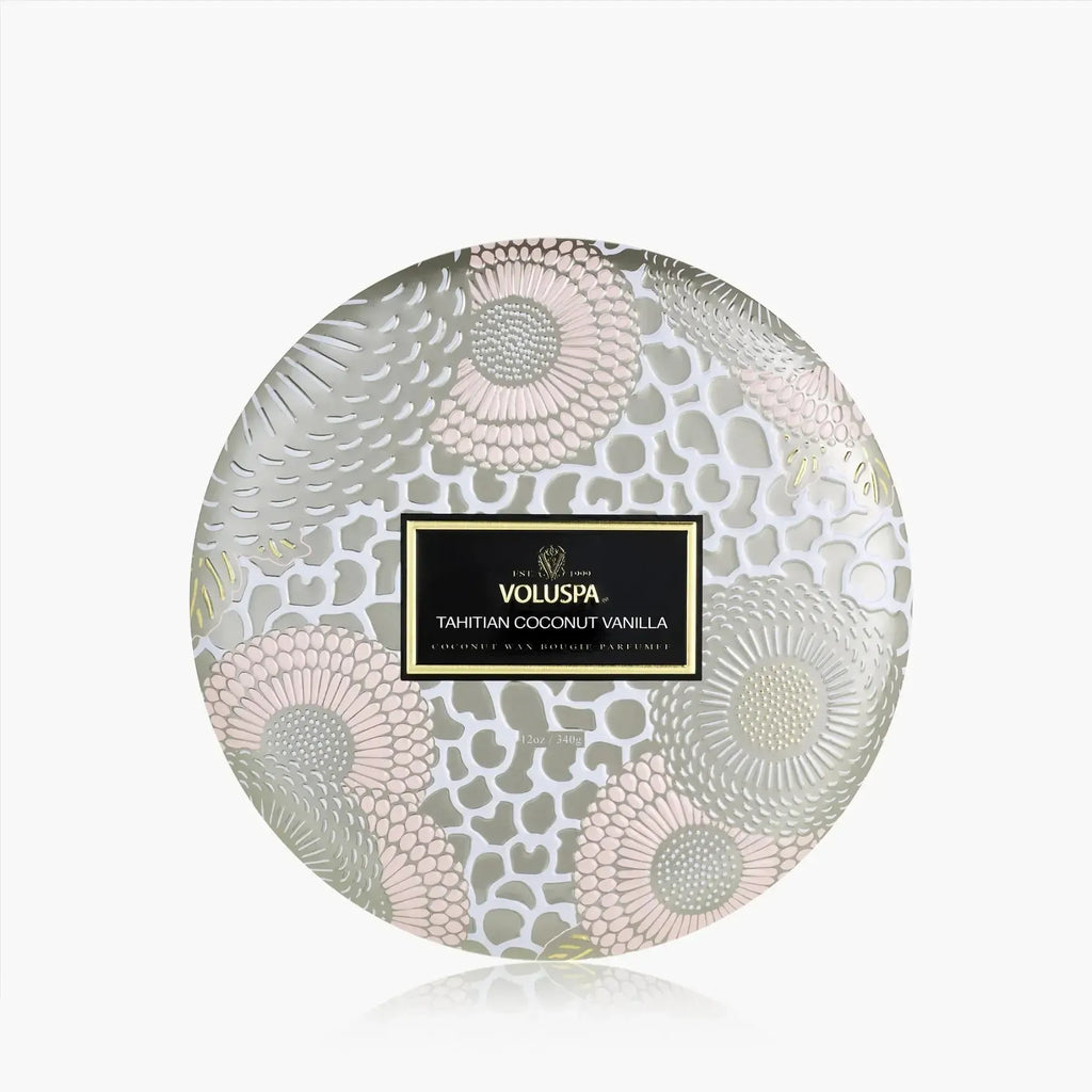 Vela Voluspa Lata 3 Pavios Tahitian Coconut Vanilla 60 Horas