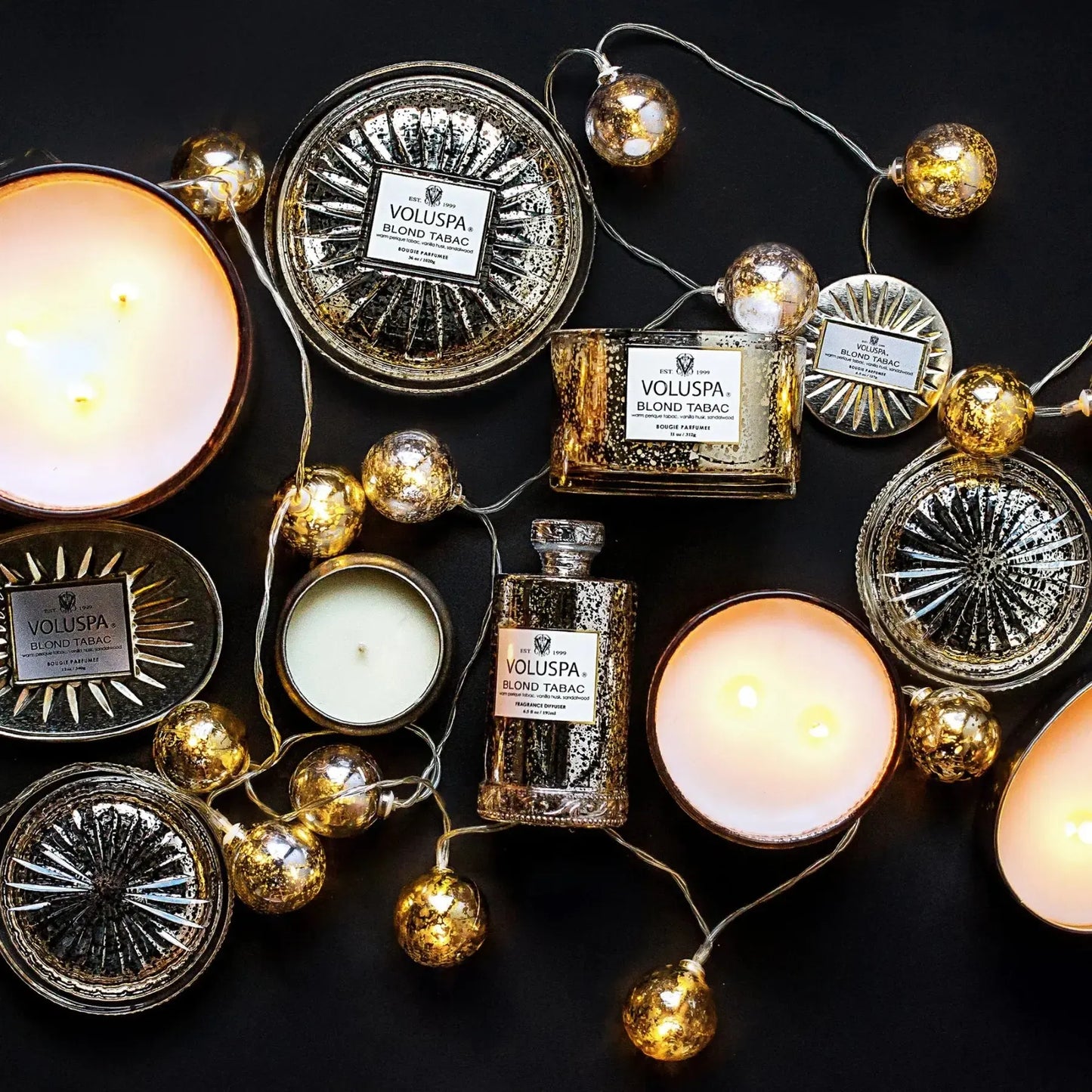 Vela Voluspa Pote de Vidro 3 Pavios Blond Tabac 150 Horas