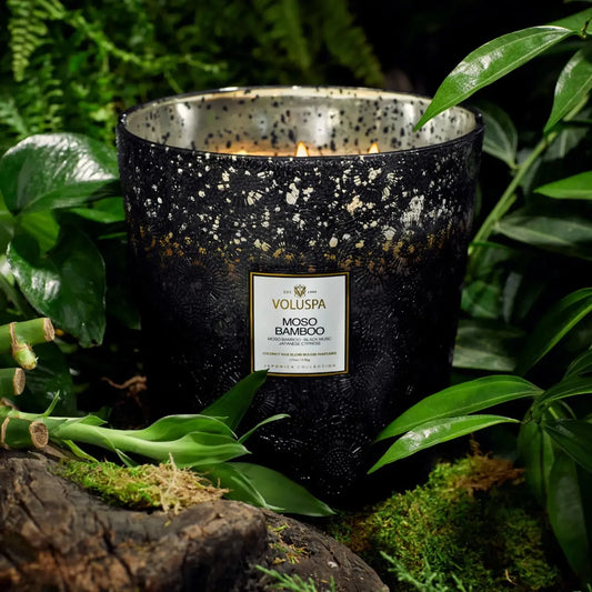 Vela Voluspa Pote de Vidro 5 Pavios Moso Bamboo 250 Horas
