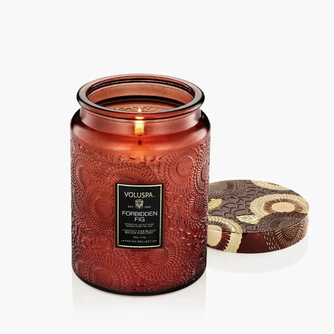 Vela Voluspa Pote de Vidro Grande Forbidden Fig 100 Horas