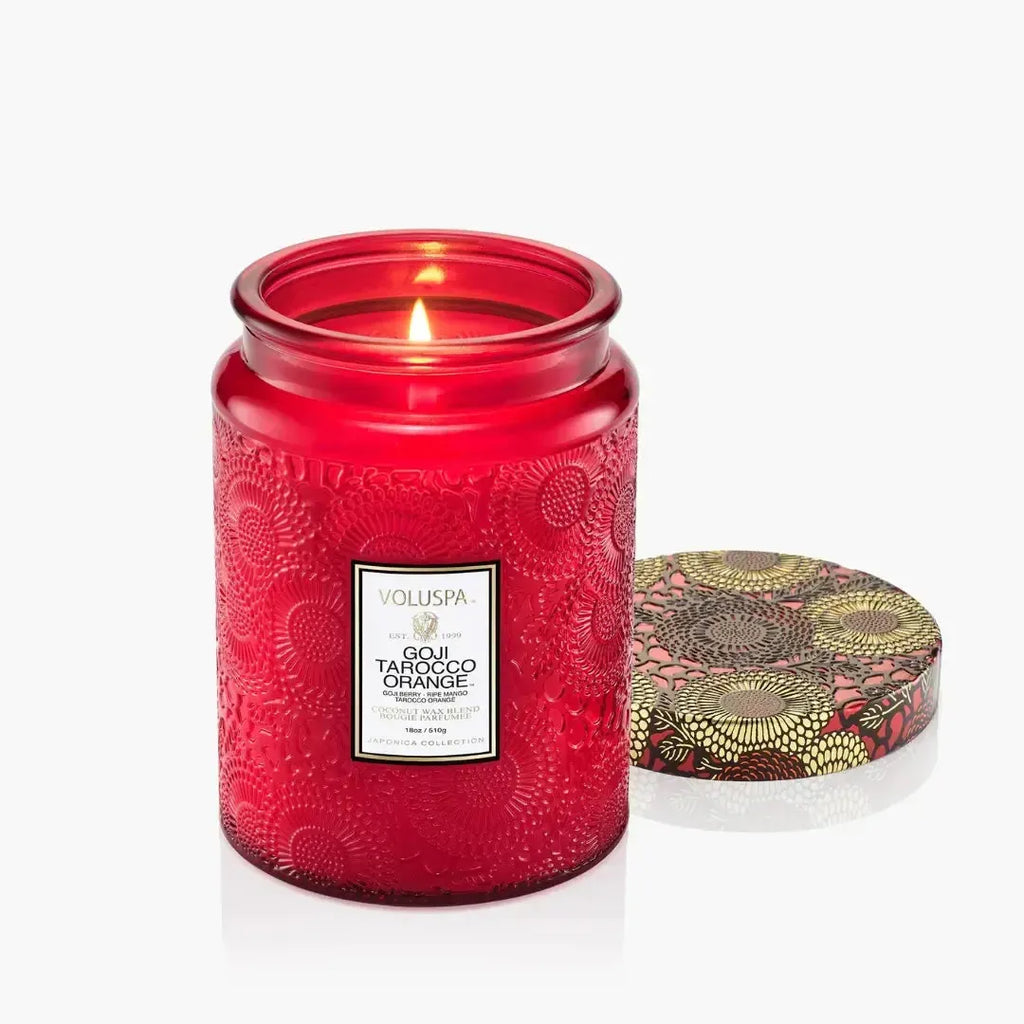 Vela Voluspa Pote de Vidro Grande Goji Tarocco Orange 100 Horas