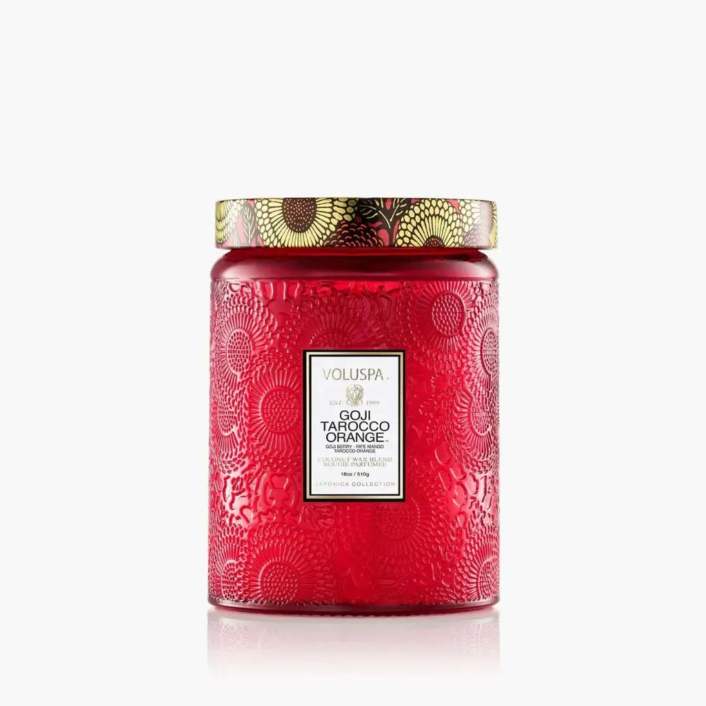 Vela Voluspa Pote de Vidro Grande Goji Tarocco Orange 100 Horas