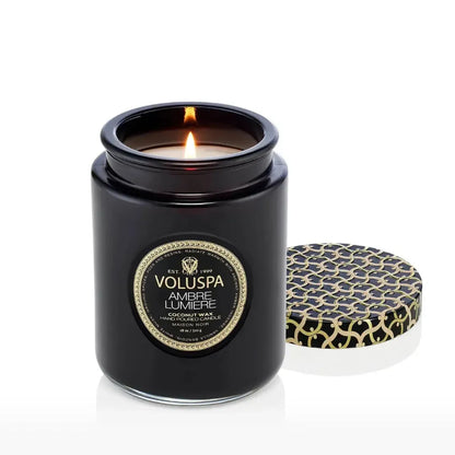 Vela Voluspa Pote de Vidro Grande Maison Ambre Lumiere 100 Horas