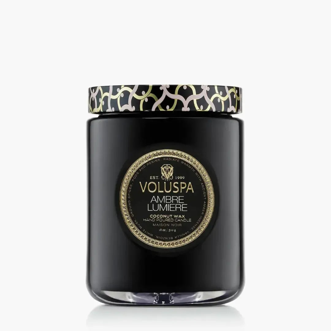 Vela Voluspa Pote de Vidro Grande Maison Ambre Lumiere 100 Horas
