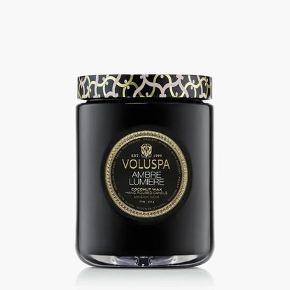 Vela Voluspa Pote de Vidro Grande Maison Ambre Lumiere 100 Horas