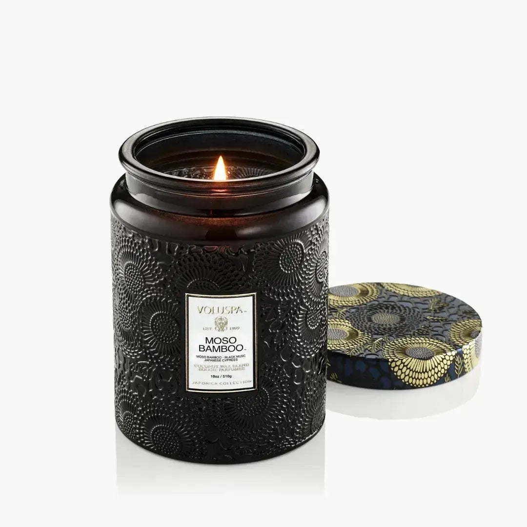 Vela Voluspa Pote de Vidro Grande Moso Bamboo 100 Horas