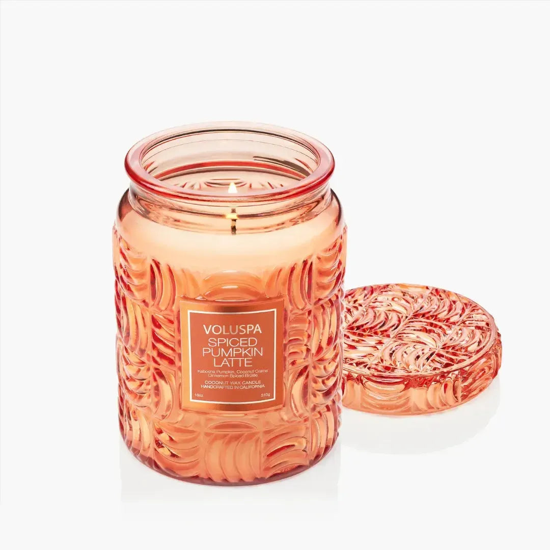 Vela Voluspa Pote de Vidro Grande Spiced Pumpkin Latte 100 Horas
